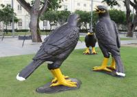 Grande fibra de vidro animal pintada Eagle Sculpture Public Decoration do jardim do pássaro