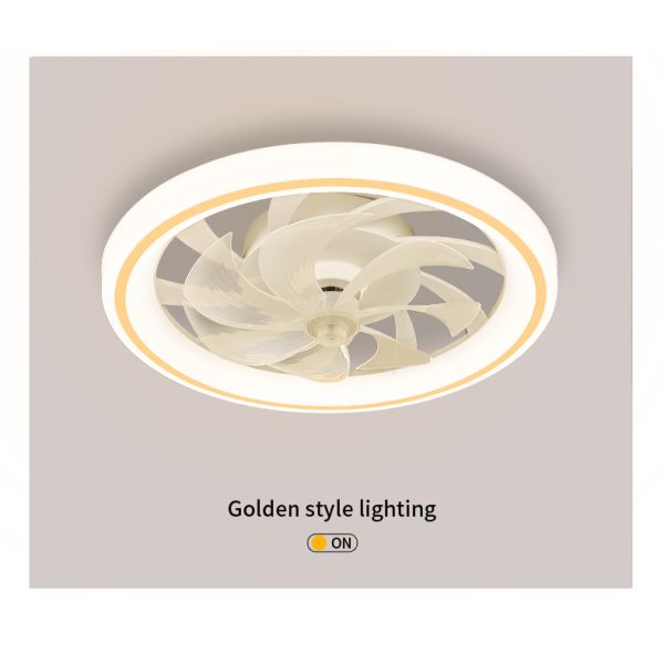 Modern and Simple Home Intelligent Remote Control Restaurant LED Round Acrylic ceiling Fan Light(WH-CLL-59)