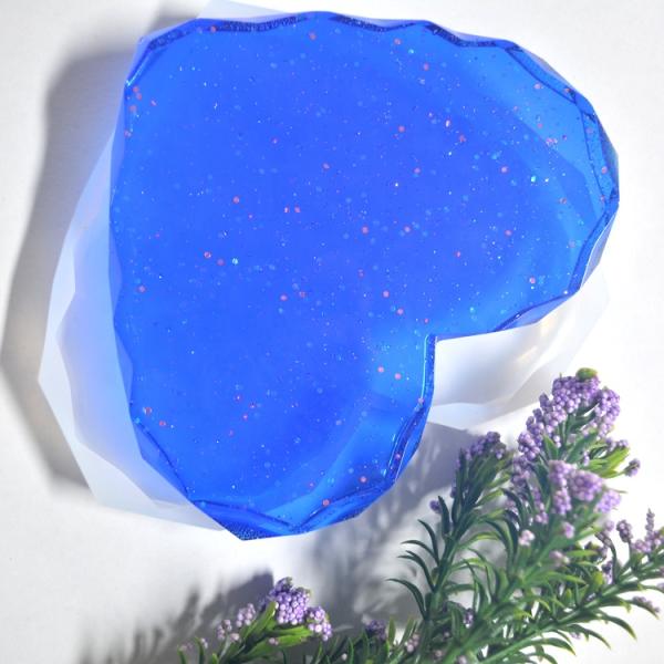 Eco Friendly Silicone Resin Mold Heart Shape Silicone Coaster Mold For Resin Epoxy