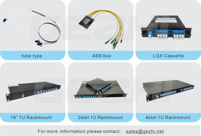 трубка нержавеющей стали Splitter PLC волокна 1X8 оптически с соединителем SC