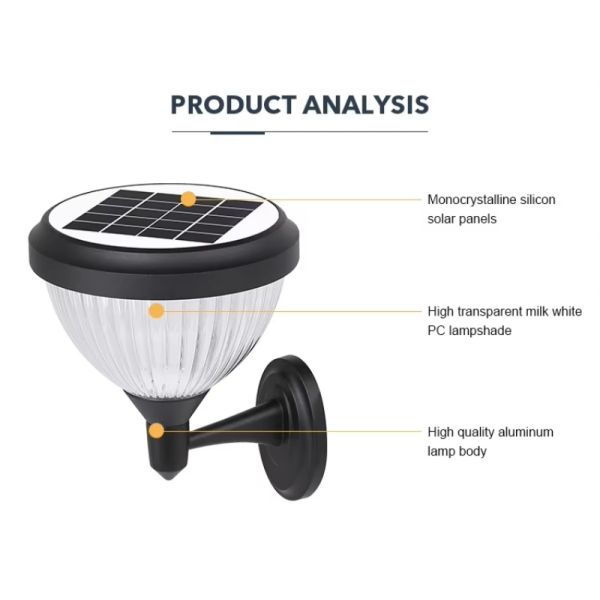 Waterproof Solar Wall Sconce Light – 200LM Bright LED for Home Exterior