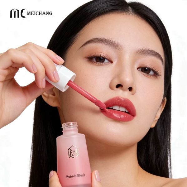 30ml 2-in-1 Pump & Brush Glass Cosmetic Bottle for Precision Dosage Control in Lip & Cheek Makeup