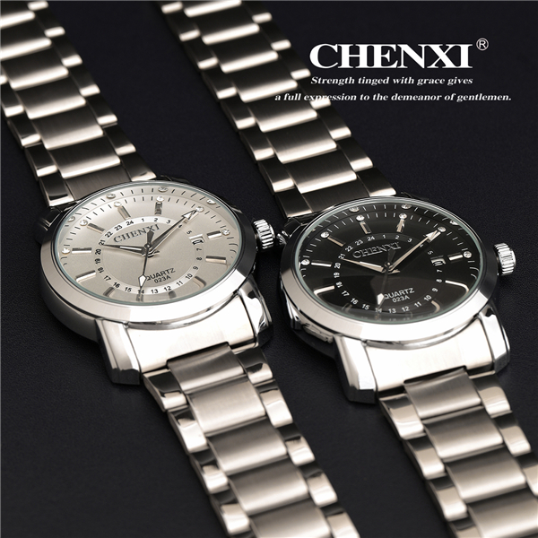 C023A Stainless Steel Band Watch Brand CHENXI Fashion Watches Japan Movt Quartz Watch Mens