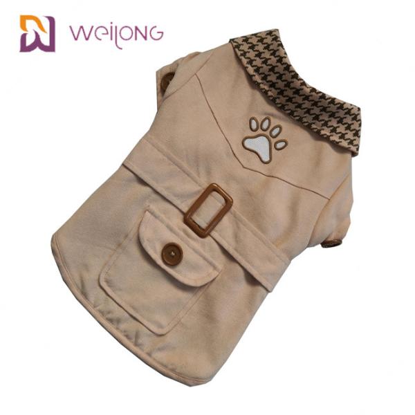 Embroider Windbreaker Poly Suede Dog Coat Customized for Autumn / Winter