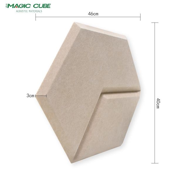 Panel acústico hexagonal 3D de fibra de poliéster con absorción de sonido ecológico