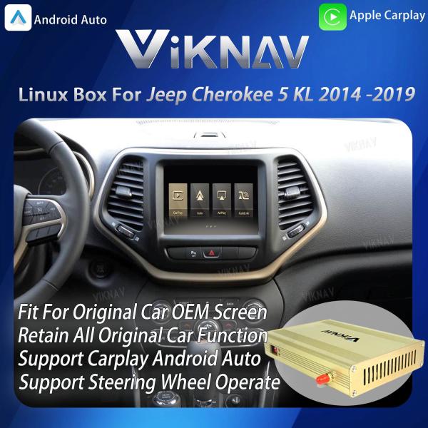 Boîtier d'interface Linux Viknav pour Jeep Cherokee 2014-2019 avec CarPlay sans fil