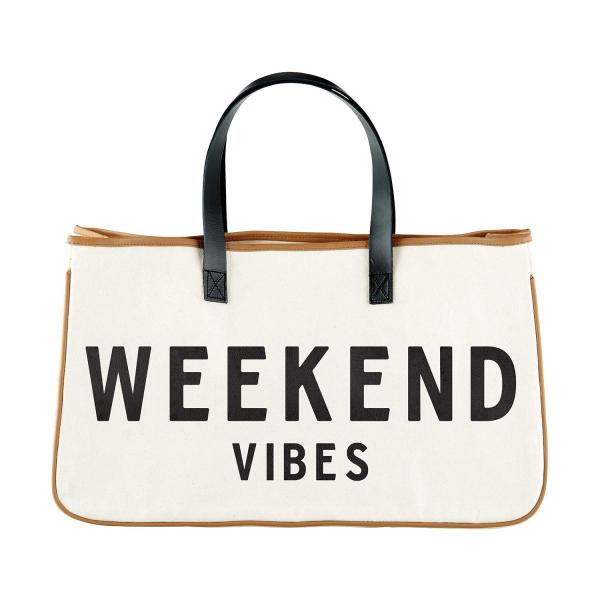 Reusable Canvas Grocery Shopping Tote Bag in Organic Cotton Material with Letter Print