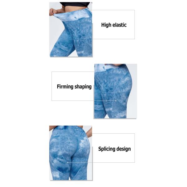 High Waisted Plus Size Yoga Pants Tie Dye Leggings Fitness Running Anti Pilling