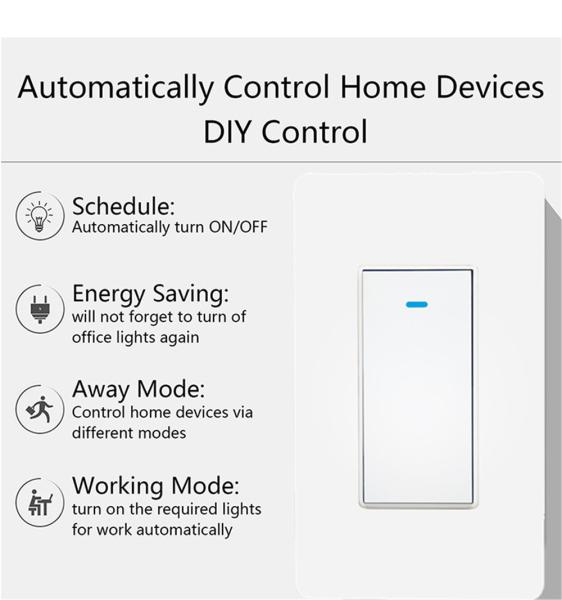 US Standard Push Button Wifi Wall Smart Light Switch 1/2/3 Gang App Remote Voice Control Intelligent Wireless For Google