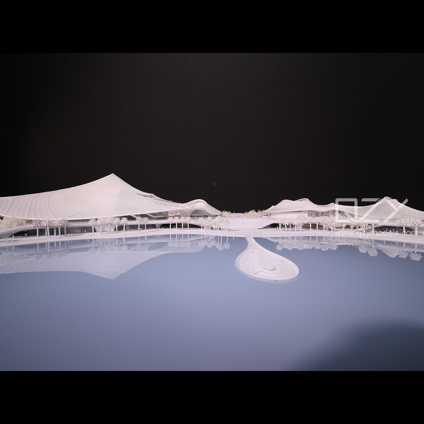 1:300 Scale Architectural Model | MAD Architects Foshan Nanhai Art Center Curved Building Exhibition Model