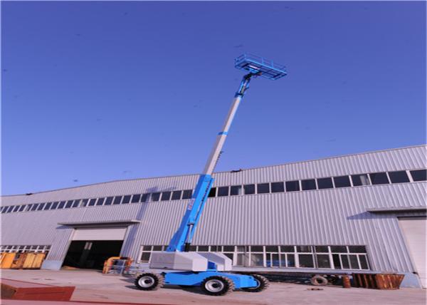 Four Wide Tyres Telescopic Boom Lift Novel Axle Balancing System Real Time Drive
