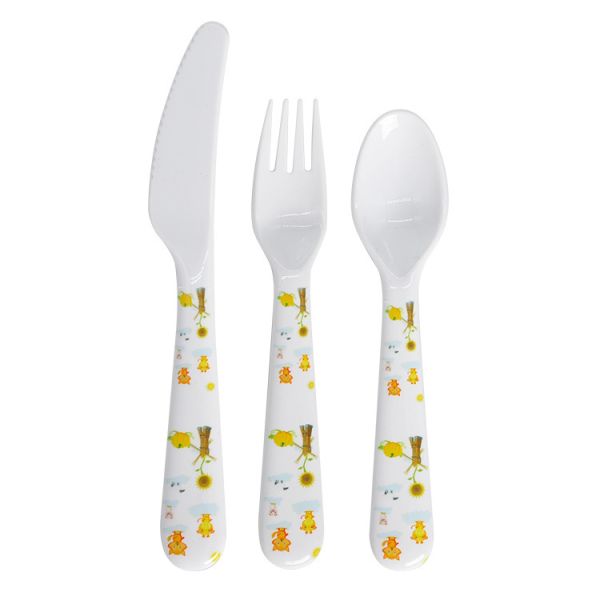 Custom Food-Grade Sublimation Blank Kids Plastic Cutlery Fork Spoon Knife