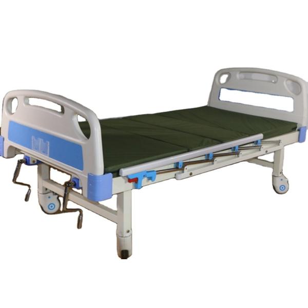 ABS Blue Headboard Two Cranks Manual Nursing Bed Medical Equipment