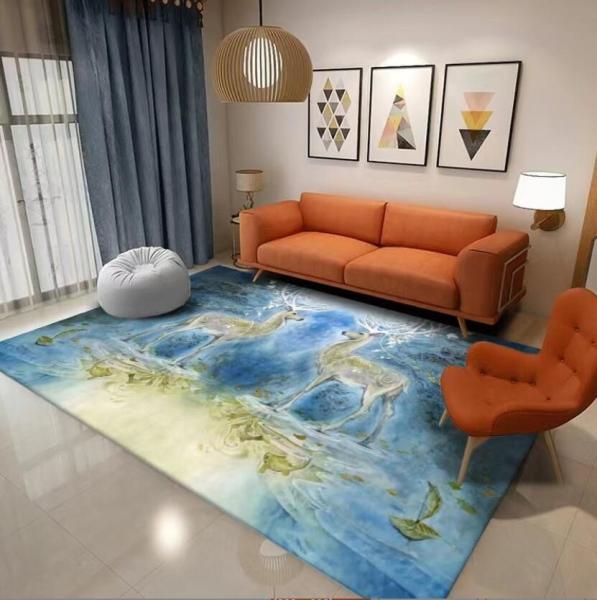 Crystal Velvet Sofa Bedroom And Living Room Floor Carpets Simple Light Luxury Deer Head