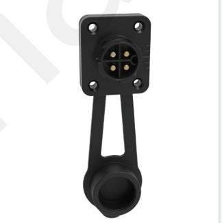 Solder 4pin M19 Connector Overmolded Black Nylon PA66 Aluminum Alloy Shell