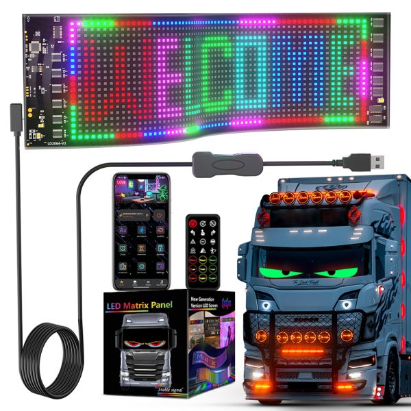 Scrolling Huge Bright Advertising LED Signs, 13.7''x3.93'' Flexible Custom USB 5V Bluetooth APP Control Text Pattern Animation Programmble LED Sign for Car Store Home Office Bar Hotel and school