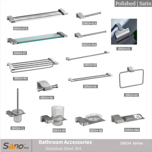 Hotel Modern Bathroom Hardware Sets Luxury Bathroom Fitting Sus 304 Stainless Steel