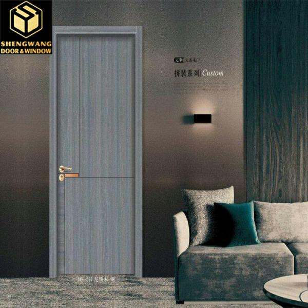 Color gris personalizado para todas las puertas de aluminio con puerta de habitación a prueba de fuego