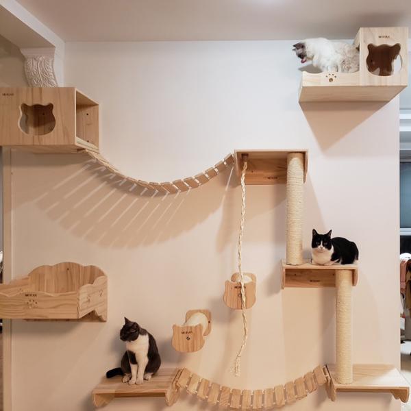 Cat Hammock with Two Removable Covers and Raised Wooden Frame Customized Logo Acceptable