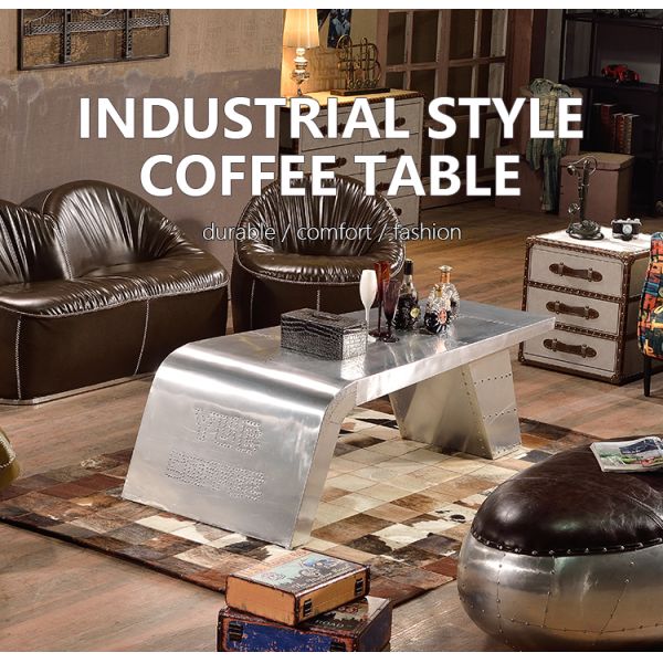 Nidea #8630 High End Aluminum Antique Industrial Coffee Table with Handmade Durable Design for Living Room Furniture
