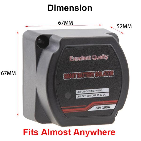 Power Smart Dual Battery Isolator 24V 100A for Vans Trucks RVs Motorhomes ATV UTV Boats Off Road Vehicles