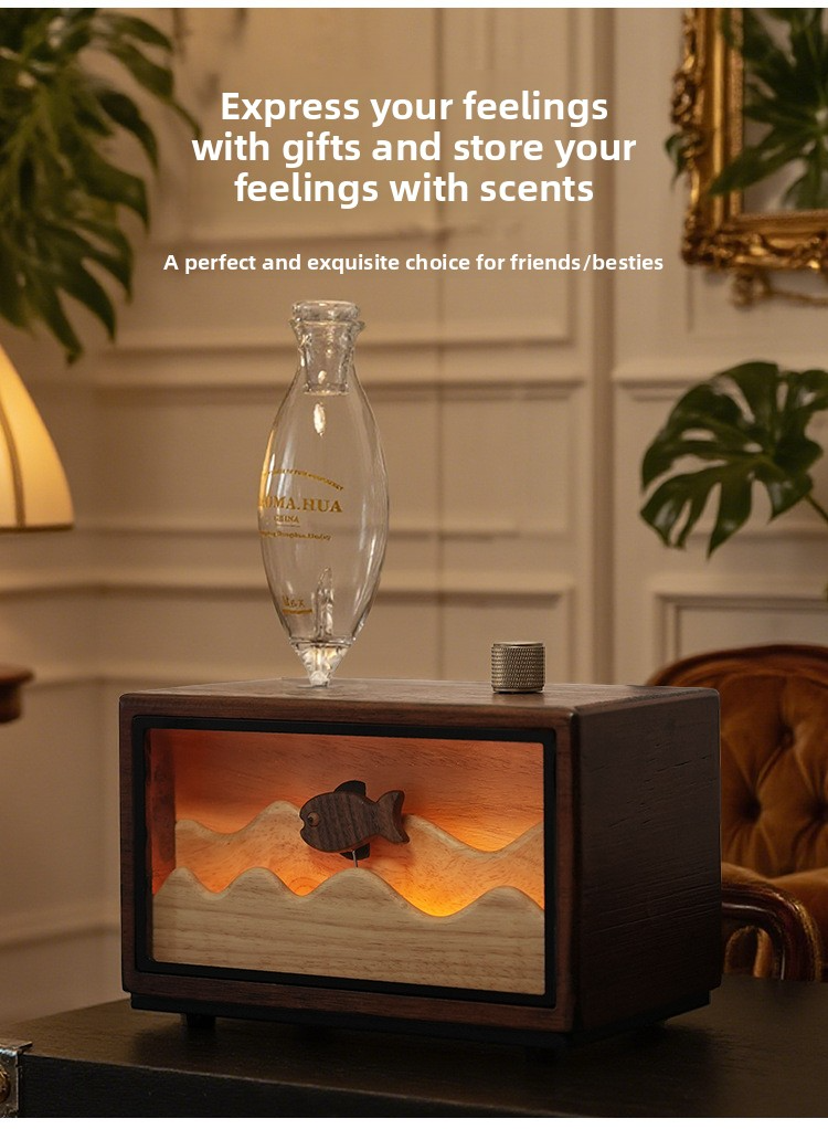Wood Construction Vintage Aroma Diffuser 0.5L Capacity Ultra Quietly For Home Hotel