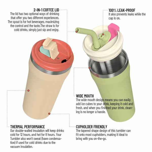 Bouteilles à vide en acier inoxydable en vrac sur mesure 12 oz par poignée.