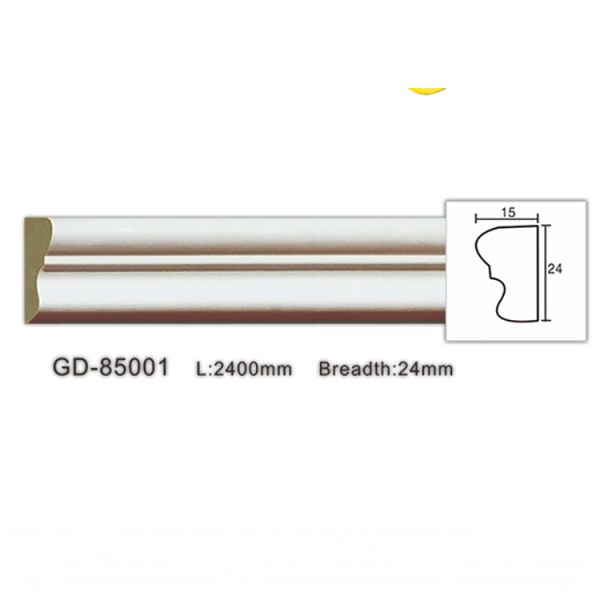 85001 24mm Hot Sale Light Weght Primed White small PU Smooth Waterproof Moulding