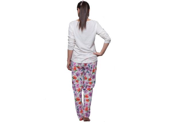Spring Ladies Cotton Pyjamas / Soft Long Sleeve Top And Pant Nightwear