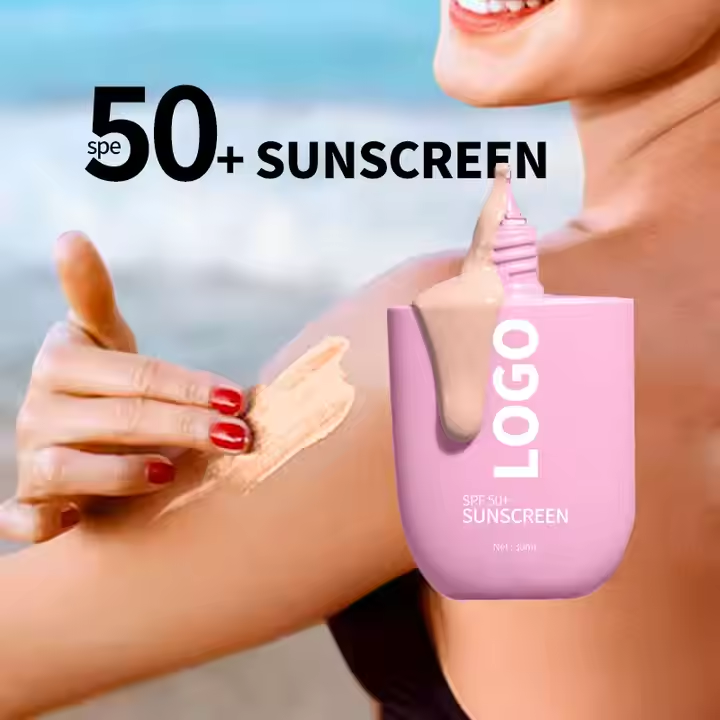 OEM ODM Body Lotion SPF 50 Zinc Oxide Cream All Mineral Dark Cream gel based Transparent Body Lotion Casting Free Sunscreen SPF50 Sunscreen