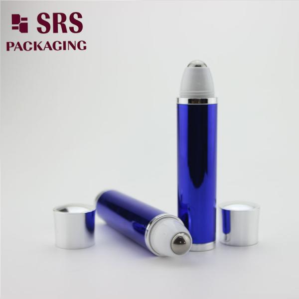 SRS packaging blue color 30ml vibrating roller ball bottle for eye serum