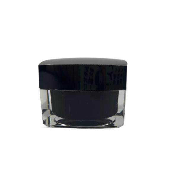 Os frascos cosméticos plásticos pretos desnatam 15g 50g reto - cor personalizada borda do ângulo