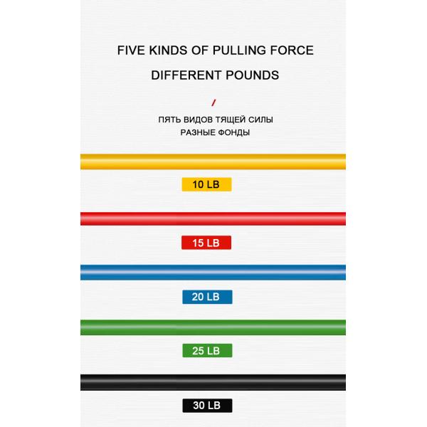 30LB TPE 11 Pcs Resistance Band Set Tube Workout Bands Bodybuilt