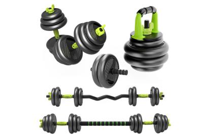 Gym Adjustable 20kgs Dumbbell Barbell Sets Fitness Equipment Cement