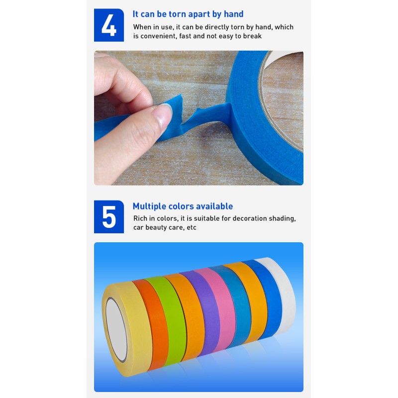 0.18mm Thickness Decorative Washi Tape Writable Removable For Delicate Surfaces