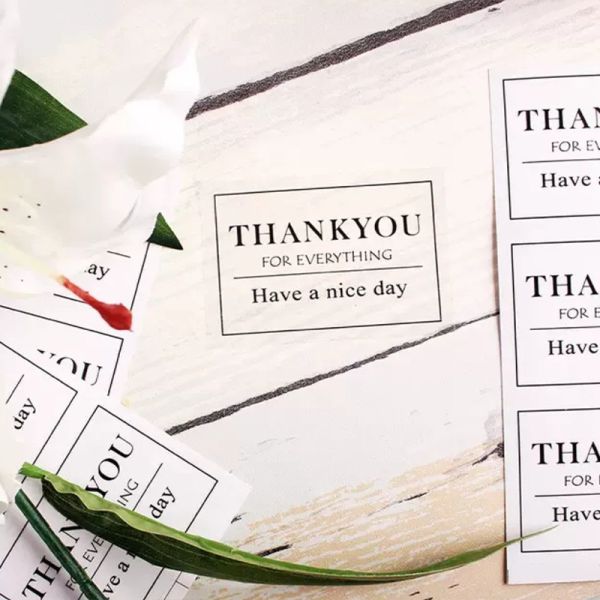 Embossed PVC Transparent Thank You Sticker Labels Printing Paper For Food Packaging