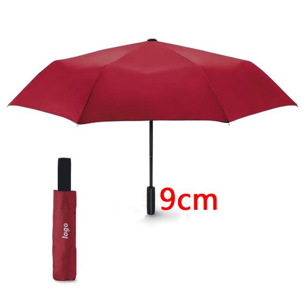 210T Polyester Three-folding Umbrella with ABS Plastic Handle and Waterproof Fabric