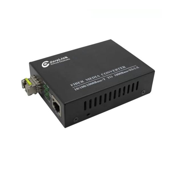 Fiber Media Converter 10/100/1000Mbps Singlemode SMF 1310nm Dual SFP Slot 40KM