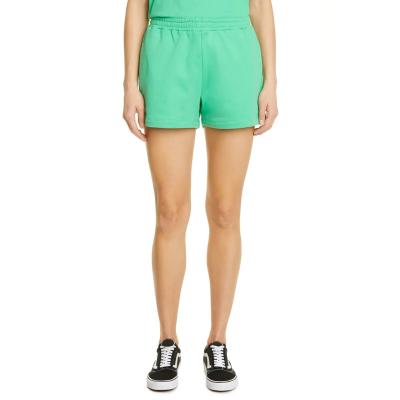 Wholesale Quick Dry Green Elastic Waist Running Biker Women Shorts with Pocket