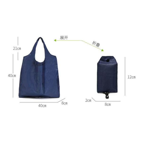 Promotional Foldable Shopping Bag Nylon Tote Collapsible Reusable Grocery Bags