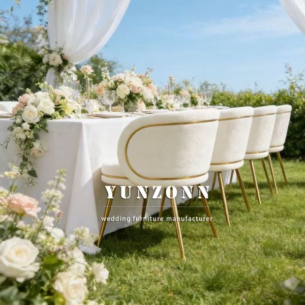 Modern Luxury Wedding Discount Stainless Steel Stackable Gold Wedding Leisure Chair