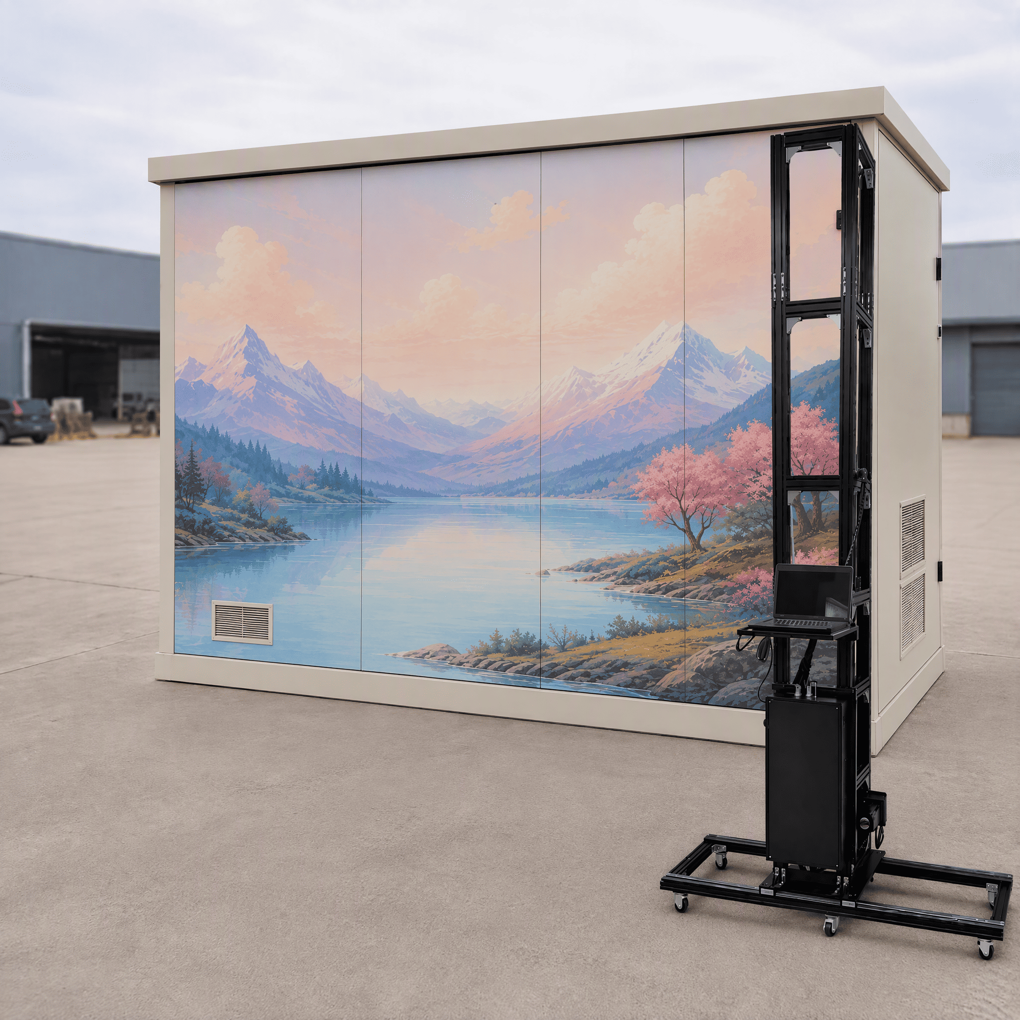 Uneven Surface 3D Vertical Wall Printer CMYK+W Ink for Cabinet Furniture Mural Art Unlimited Width