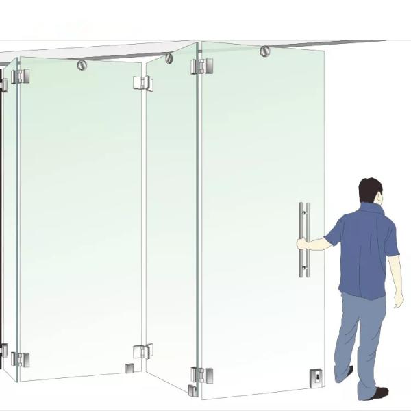 Interior Frameless Folding Glass Door , Balcony Sun Room Sliding Bifold Door