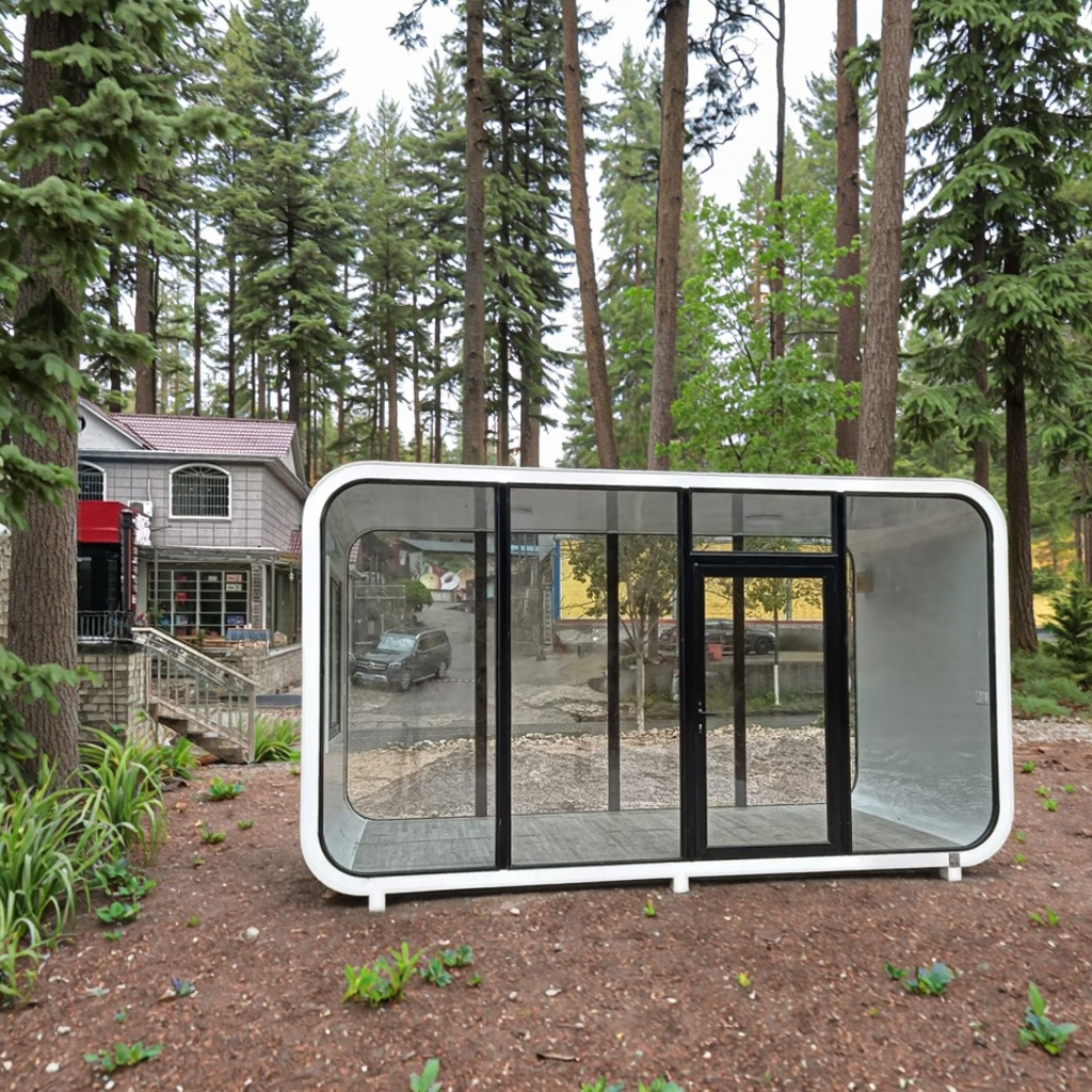 Apple Mobile Homestay Ware Cabin Office & Outdoor Activities Board House in Scenic Area Made of Wooden & Steel Sandwich Panel