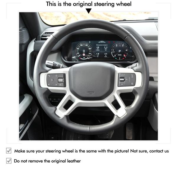 High Quality Customized Hand Stitching Carbon Fiber Leather Steering Wheel Cover for Land Rover  Defender (L663) Discovery III
