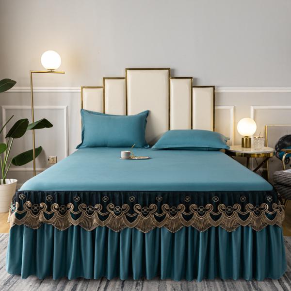 3 кг роскошные хлопчатобумажные шелковистые одеяла кровати королева постельная юбка постельные простыни набор с складками юбка