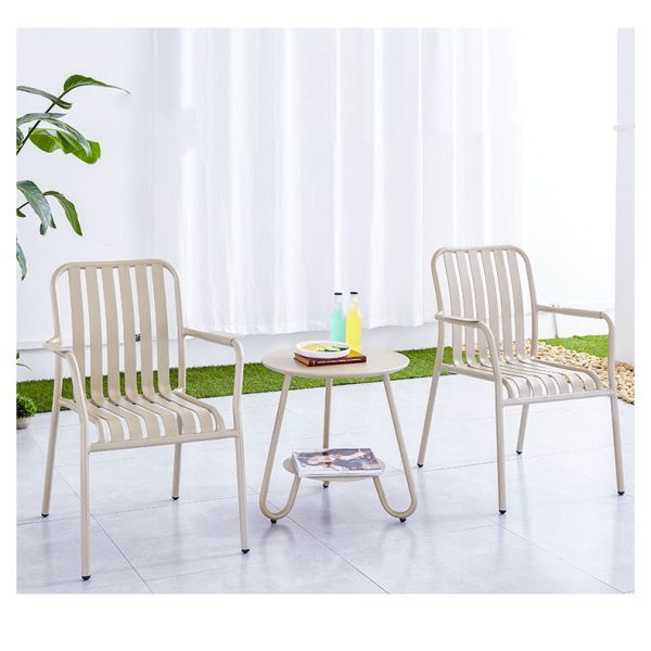 Aluminum Metal Patio Terrace Balcony Leisure Chair and Table Set Outdoor Armchairs