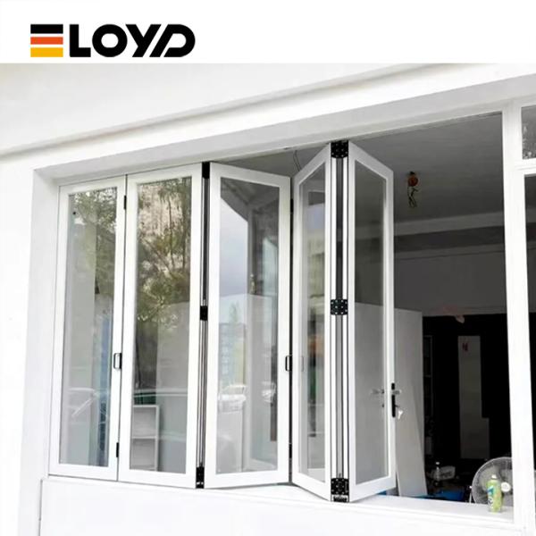 Bi-Fold Aluminum Service Window with Tempered Glass for Cafes