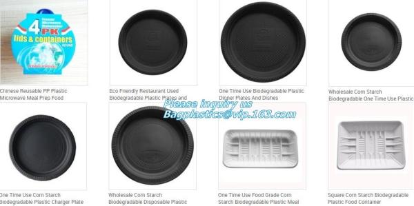 mushroom tray vegetable tray, corn starh plastic disposable lunch box, eco friendly biodegradable plates