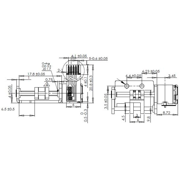 размера линейного мотора 3.3VDC 8mm точность мини небольшого высокая для автомата